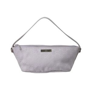 GUCCI GG patterned One Shoulder Hobo bag pouch canvas leather purple